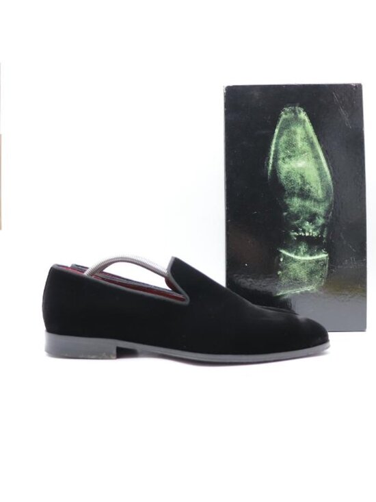 Magnanni Dorio Men\'s 11.5 Black Velvet Slip On Venetian Loafers Formal main image 6